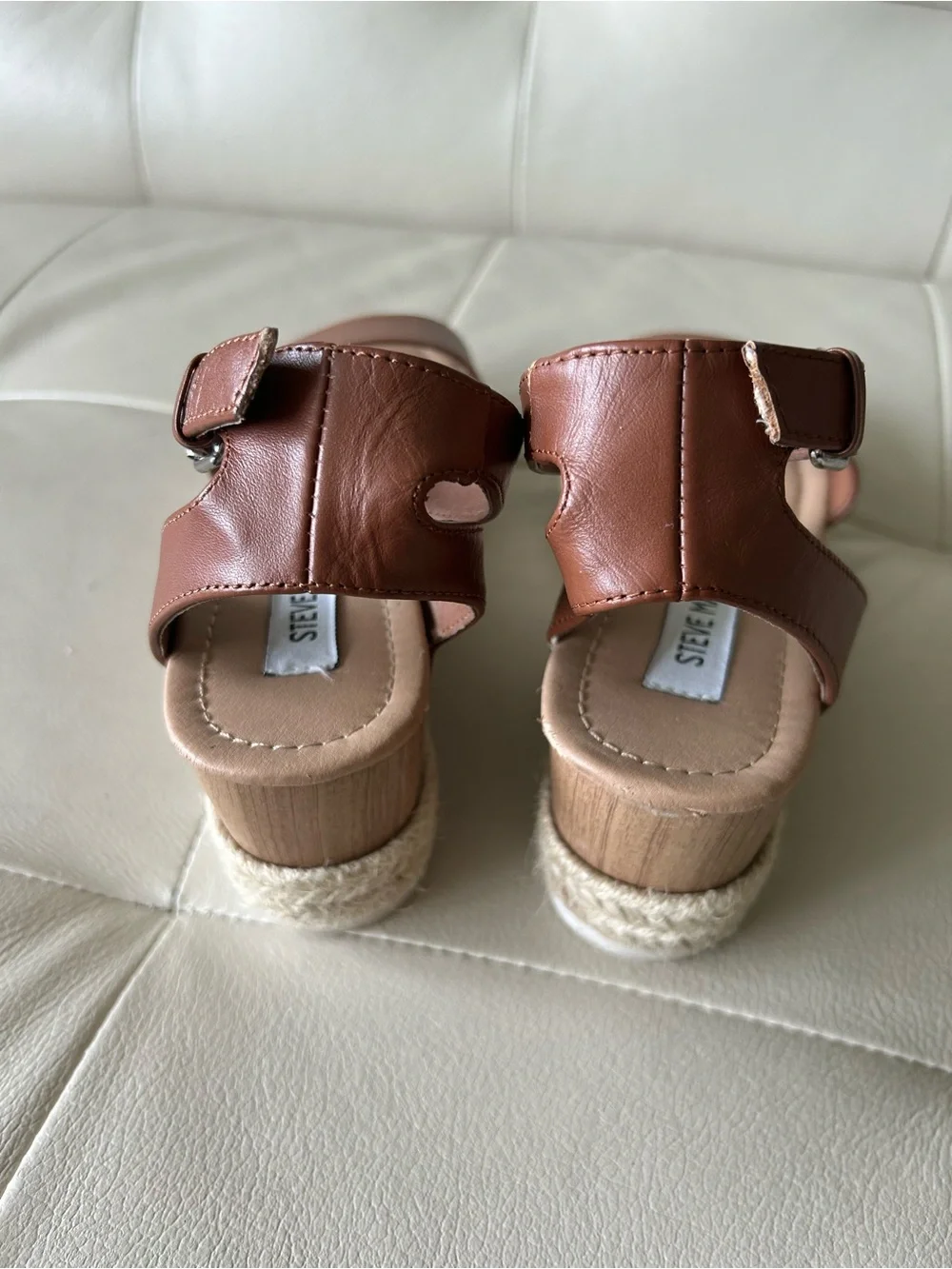Steve Madden Brown Espadrille Wedge Sandals.  Size 6.